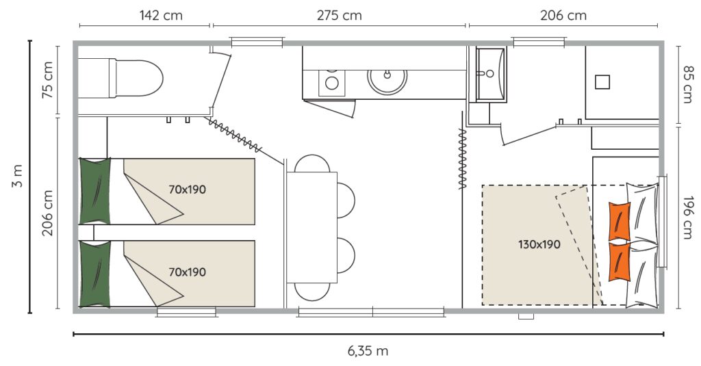 Cocosweet Standard 19m² 2/4 p. (1 bedroom) + sheltered terrace