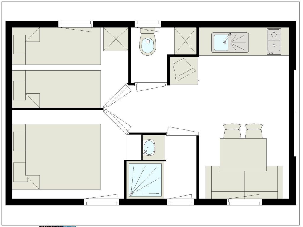 Confort Chalet 24m² 4/6 p. (2 bedrooms) + sheltered terrace