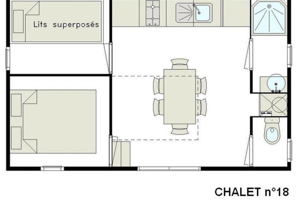 Confort Chalet 24m² 4/6 p. (2 chambres) + terrasse couverte
