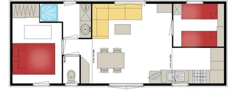 Confort Chalet 40m² 4/6 p. (2 chambres) + terrasse couverte