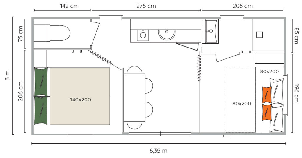 Standard Cocosweet 19m² 2/4 p. (1 chambre) + terrasse semi-couverte