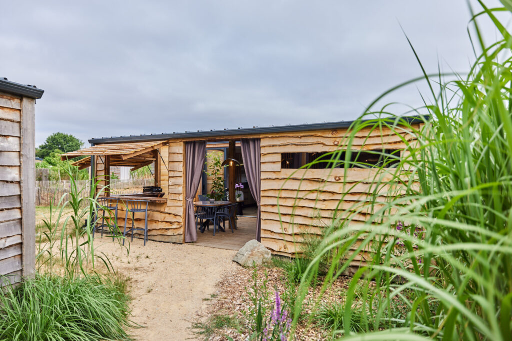 Premium Cabane Côté Nature met Spa 35m² 5 P. (2 kamers) + airconditioning + overdekt terras