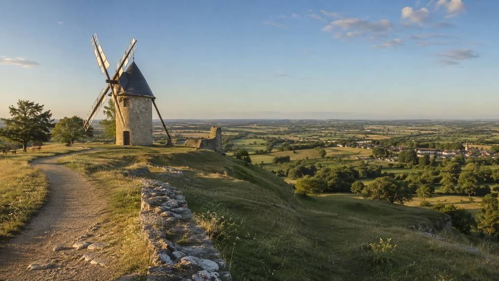 Puy Crapaud à Pouzauges, panorama depuis le moulin